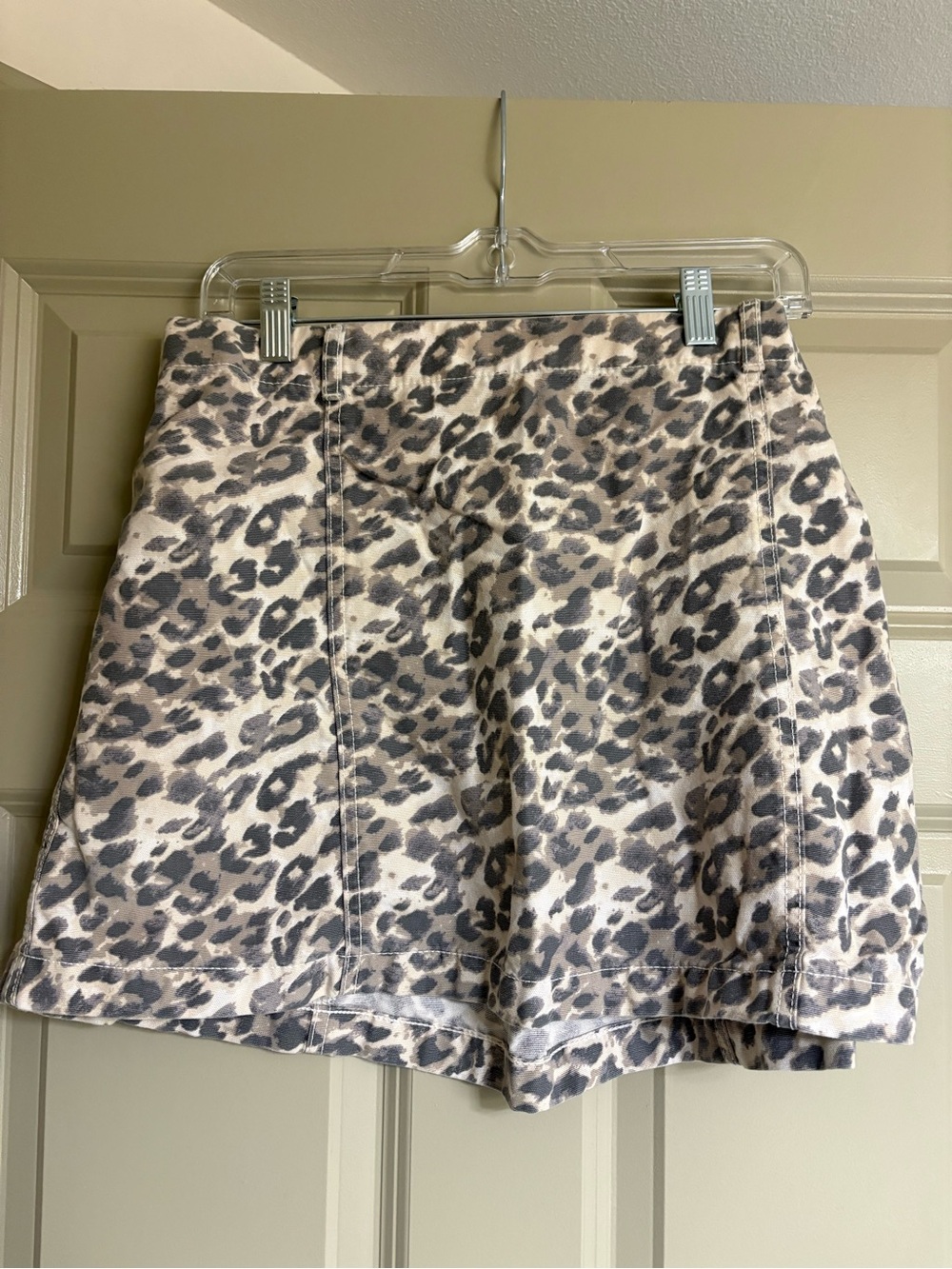 aerie Leopard Print Mini Skirt - Taupe and Gray